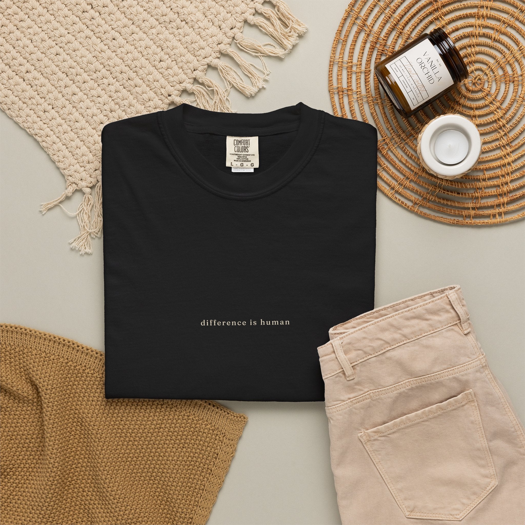Difference Is Human Text T-Shirt