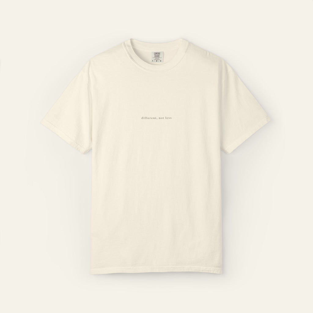 Different Not Less Text T-Shirt